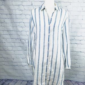 Island Company Striped Linen Tunic Shirt